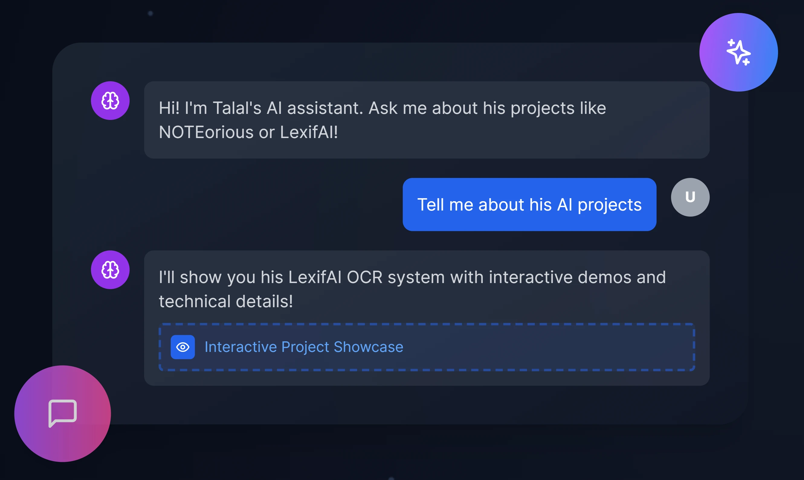 AI-Powered Projects Website & Interactive Chat System