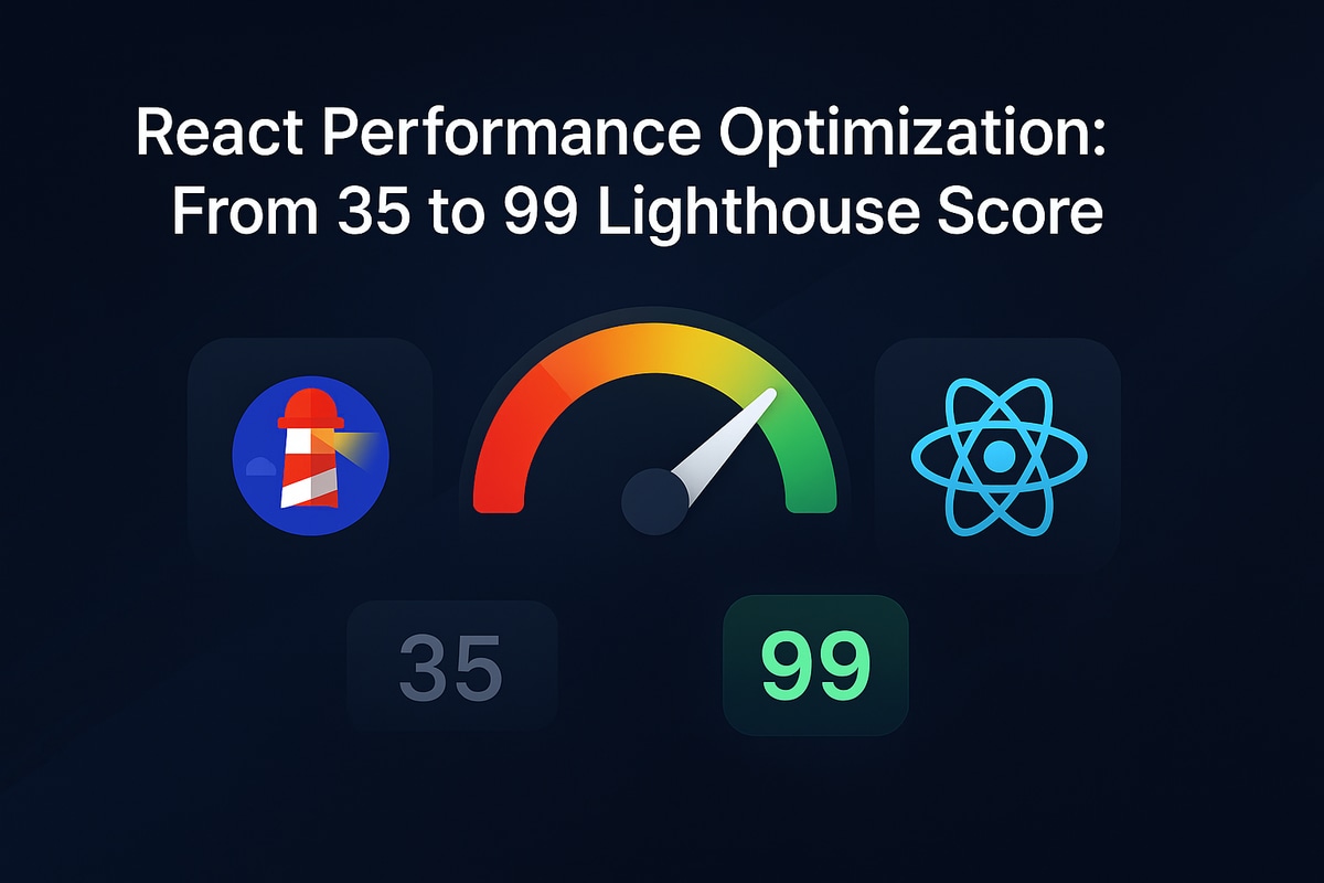React Performance Optimization: From 35 to 99 Lighthouse Score